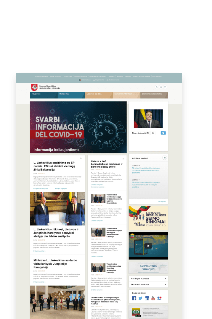 Web platform for Lithuania’s diplomatic network